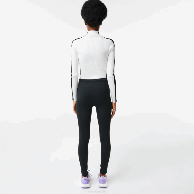 Women Lacoste V0ZN2597 Black C31 SPORT High-Waisted Second-Skin Leggings - Image 9