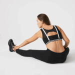 Women Lacoste V0ZN2598 Black White Black 6KJ SPORT Contrast Accents Sports Bra - Image 3