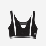 Women Lacoste V0ZN2598 Black White Black 6KJ SPORT Contrast Accents Sports Bra - Image 5