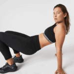 Women Lacoste V0ZN2598 Black White Black 6KJ SPORT Contrast Accents Sports Bra - Image 6