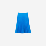 Women Lacoste V0ZN2600 Blue PTV Elasticized Waist Flowing Pleated Skirt - Image 4