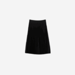 Women Lacoste V0ZN2601 Black 031 Elasticized Waist Flowing Pleated Skirt - Image 4