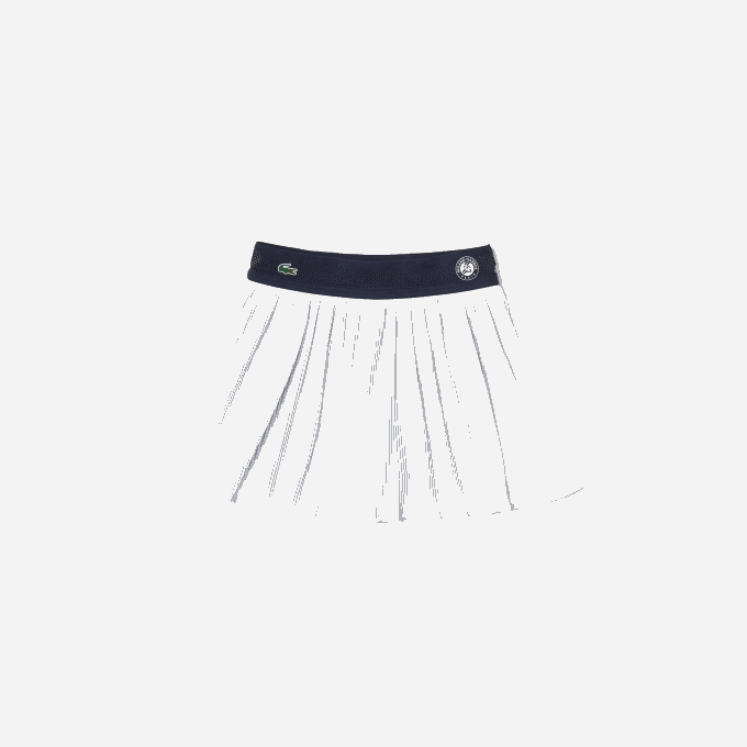 Women Lacoste V0ZN2602 White Navy Blue 522 SPORT Roland Garros Built-In Shorts Skirt - Image 5