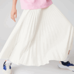 Women Lacoste V0ZN2603 White 70V Branded Elasticised Pleated Skirt - Image 2