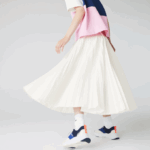 Women Lacoste V0ZN2603 White 70V Branded Elasticised Pleated Skirt - Image 4