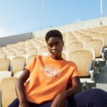 Women Lacoste V0ZN2604 Orange White FNF SPORT Roland Garros Loose Fit T-Shirt