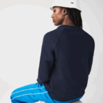 Women Lacoste V0ZN2607 Navy Blue White Red TRE Made in France Colorblock Organic Cotton Sweater - Image 3