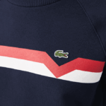Women Lacoste V0ZN2607 Navy Blue White Red TRE Made in France Colorblock Organic Cotton Sweater - Image 4