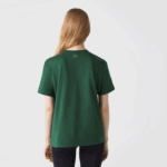 Women Lacoste V0ZN2608 Green 132 Loose Fit Organic Cotton T-Shirt - Image 3