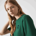 Women Lacoste V0ZN2608 Green 132 Loose Fit Organic Cotton T-Shirt - Image 4