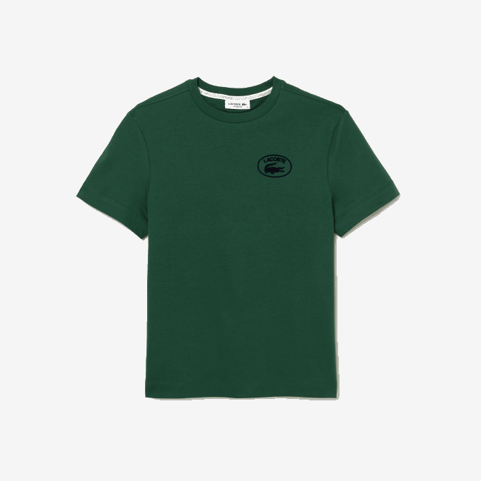 Women Lacoste V0ZN2608 Green 132 Loose Fit Organic Cotton T-Shirt - Image 5