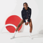 Women Lacoste V0ZN2610 Navy Blue White Red LAW SPORT French Sporting Spirit Edition Fleece Zip Jacket