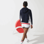 Women Lacoste V0ZN2610 Navy Blue White Red LAW SPORT French Sporting Spirit Edition Fleece Zip Jacket - Image 3