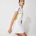 Women Lacoste V0ZN2612 White Z92 SPORT Tennis Technical Mesh Pleated Skirt