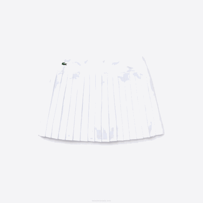 Women Lacoste V0ZN2612 White Z92 SPORT Tennis Technical Mesh Pleated Skirt - Image 5