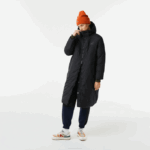 Women Lacoste V0ZN2613 Black 031 Water-Repellent Reversible Long Jacket - Image 2