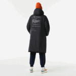 Women Lacoste V0ZN2613 Black 031 Water-Repellent Reversible Long Jacket - Image 3