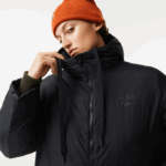 Women Lacoste V0ZN2613 Black 031 Water-Repellent Reversible Long Jacket - Image 4