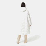 Women Lacoste V0ZN2614 White 70V Water-Repellent Reversible Long Jacket - Image 3