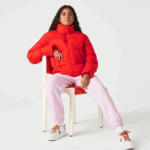 Women Lacoste V0ZN2617 Red F8M Collapsible Padded Jacket