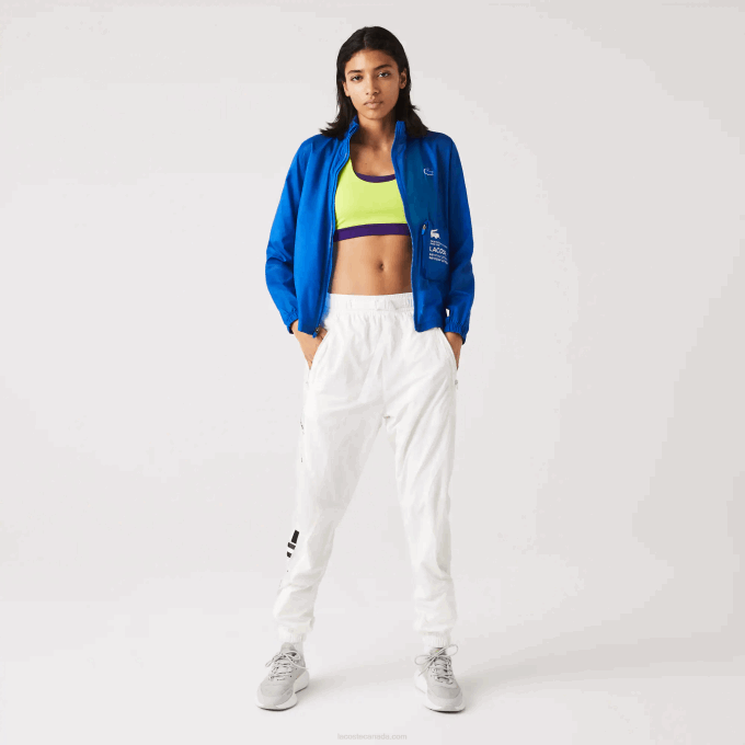 Women Lacoste V0ZN2618 Blue K1Q SPORT Packable Water-Repellent Jacket - Image 2
