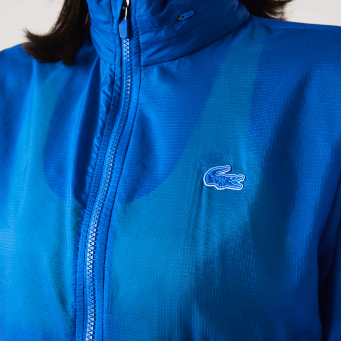 Women Lacoste V0ZN2618 Blue K1Q SPORT Packable Water-Repellent Jacket - Image 4