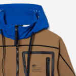 Women Lacoste V0ZN2620 Brown Blue 9FG Nylon Windbreaker - Image 2