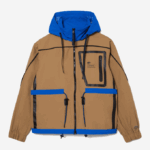 Women Lacoste V0ZN2620 Brown Blue 9FG Nylon Windbreaker