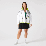 Women Lacoste V0ZN2621 White Yellow UG5 Nylon Windbreaker - Image 11