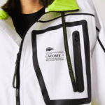 Women Lacoste V0ZN2621 White Yellow UG5 Nylon Windbreaker - Image 5