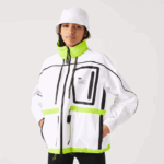 Women Lacoste V0ZN2621 White Yellow UG5 Nylon Windbreaker - Image 9