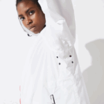 Women Lacoste V0ZN2622 White Navy Blue Red A10 SPORT French Sporting Spirit Edition Foldable Raincoat - Image 6