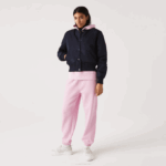 Women Lacoste V0ZN2623 Navy Blue HDE Quilted Nylon Bomber Jacket - Image 2