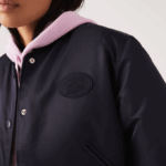 Women Lacoste V0ZN2623 Navy Blue HDE Quilted Nylon Bomber Jacket - Image 5
