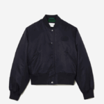 Women Lacoste V0ZN2623 Navy Blue HDE Quilted Nylon Bomber Jacket - Image 6