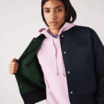 Women Lacoste V0ZN2623 Navy Blue HDE Quilted Nylon Bomber Jacket - Image 8