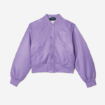 Women Lacoste V0ZN2624 Purple GFU Quilted Nylon Bomber Jacket - Image 7