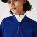 Women Lacoste V0ZN2625 Blue BDM Two-Ply Stretch Teddy Jacket - Image 2