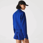 Women Lacoste V0ZN2625 Blue BDM Two-Ply Stretch Teddy Jacket - Image 3