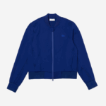 Women Lacoste V0ZN2625 Blue BDM Two-Ply Stretch Teddy Jacket - Image 4