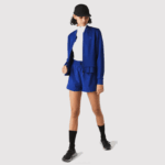 Women Lacoste V0ZN2625 Blue BDM Two-Ply Stretch Teddy Jacket - Image 5