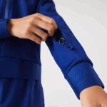 Women Lacoste V0ZN2625 Blue BDM Two-Ply Stretch Teddy Jacket - Image 8