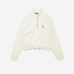 Women Lacoste V0ZN2626 White 70V Mesh Lined Nylon Jacket - Image 6