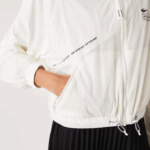 Women Lacoste V0ZN2626 White 70V Mesh Lined Nylon Jacket - Image 7
