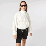 Women Lacoste V0ZN2626 White 70V Mesh Lined Nylon Jacket - Image 10