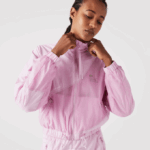 Women Lacoste V0ZN2627 Pink Z4H Mesh Lined Nylon Jacket