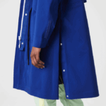 Women Lacoste V0ZN2628 Blue BDM Long Hooded Water-Resistant Parka - Image 7