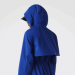 Women Lacoste V0ZN2628 Blue BDM Long Hooded Water-Resistant Parka - Image 8