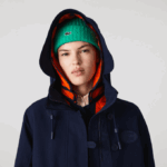Women Lacoste V0ZN2629 Navy Blue Orange PF1 Water-Repellent 3-In-1 Parka - Image 4