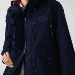 Women Lacoste V0ZN2629 Navy Blue Orange PF1 Water-Repellent 3-In-1 Parka - Image 6